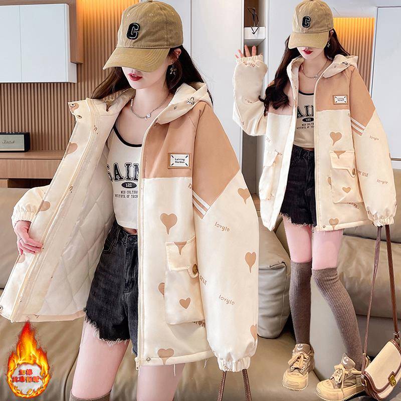 加厚保暖棉服女2024年新款冬季初高中学生大童青少年韩系宽松外套