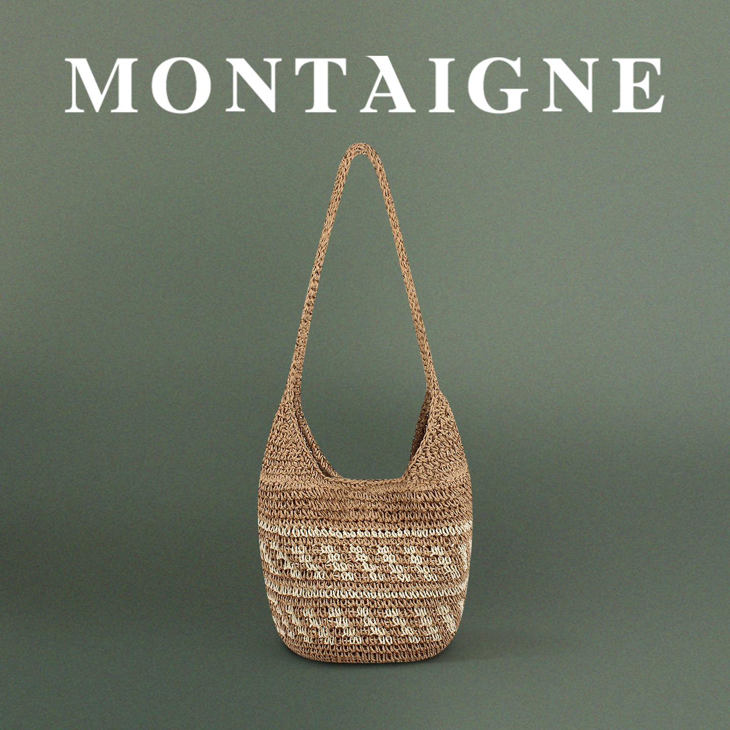 法国Alpaga Montaigne/蒙田单肩百搭夏波西米亚草编特托包编织包