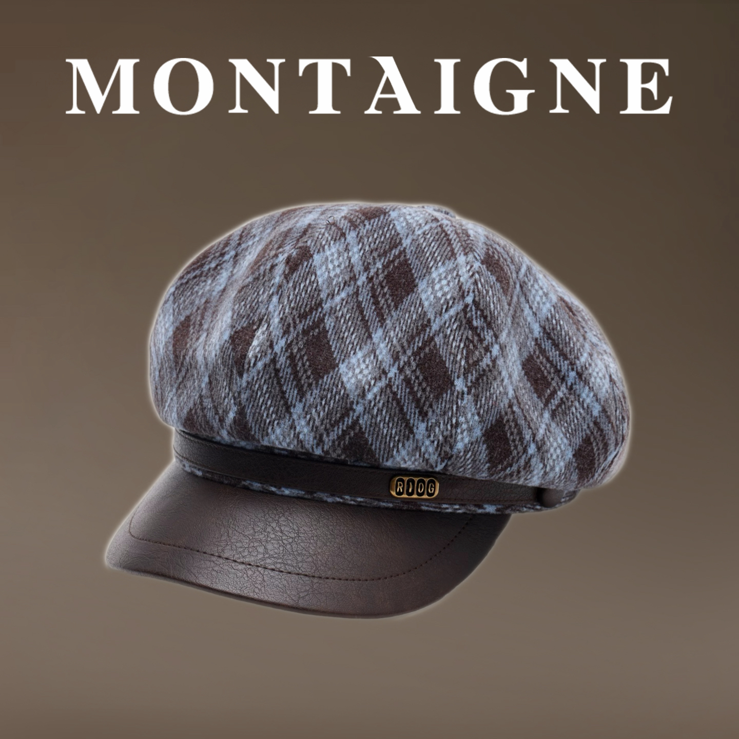 蒙田英伦经典格子八角报童贝雷帽