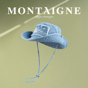 法国Alpaga Montaigne户外防晒牛仔帽子春夏遮阳大帽檐百搭登山帽