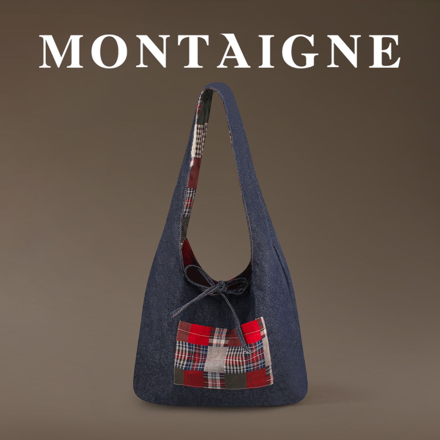 法国Montaigne/蒙田秋冬民族风双面牛仔单肩包拼色大容量女托特包,箱包皮具/热销女包/男包,托特包,淘宝优惠券,粉丝福利购,淘宝优惠卷