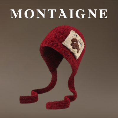 法国蒙田日系护耳帽冬季绑带