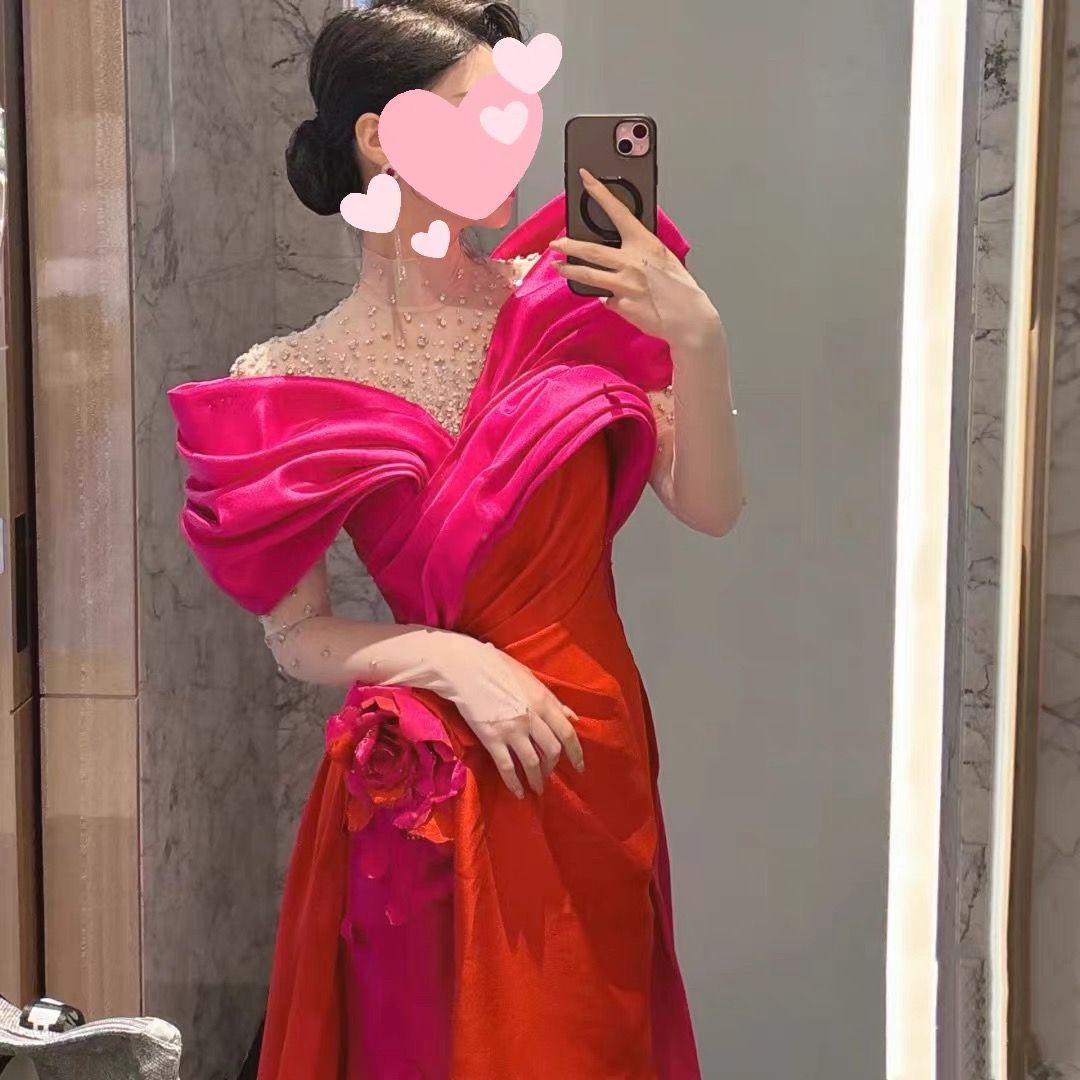 节目主持人晚礼服女高端大气重工音乐会民族声乐独唱舞台演出服裙