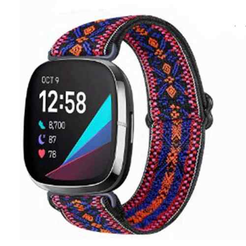 适用Fitbit Versa3/4弹力表带可调节Versa 2/Lite/Versa SE腕带