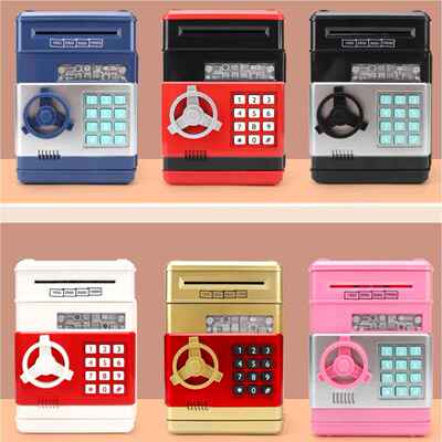 厂家直销热卖密码存钱罐大号储蓄罐少儿ATM自动卷钱机礼品