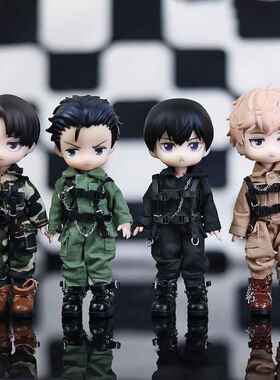 ob11娃衣迷彩服连体服12分素体可穿bjd娃娃衣服GSC多色连体服