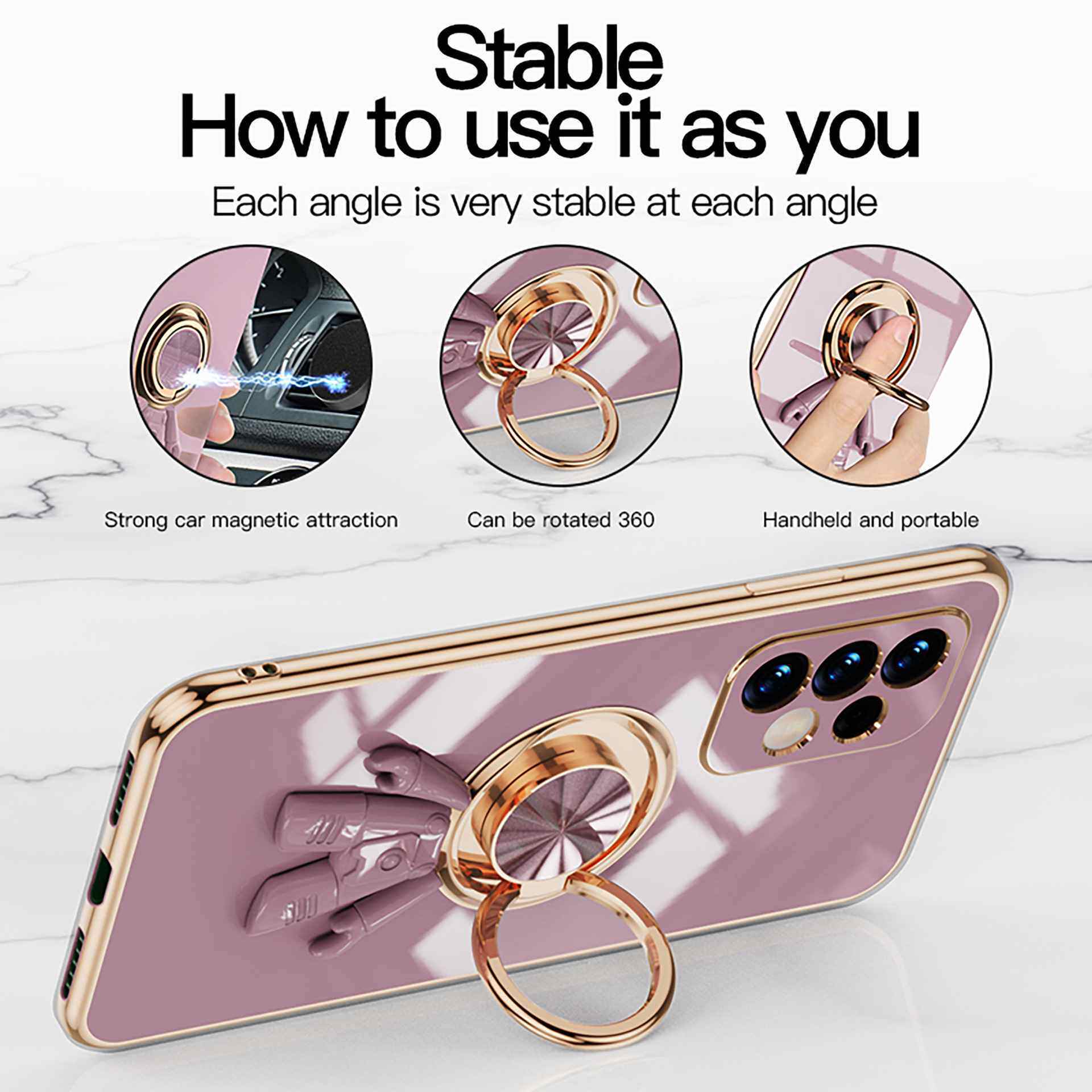 适用三星Galaxy A53手机壳A73/A33/A13/A03太空人指环电镀保护套