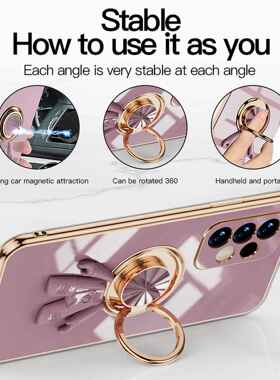 适用三星Galaxy A53手机壳A73/A33/A13/A03太空人指环电镀保护套