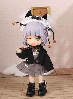 哈乐动漫ob11猫耳连衣裙套装12分素体可穿BJD娃娃配饰GSC现货可批