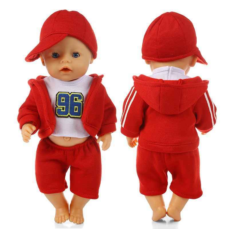 外贸新款18寸美国女孩娃娃衣服 43cm夏芙仿真娃娃运动服套装衣服