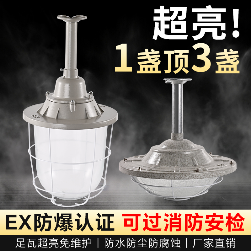 led防爆灯仓库厂房照明灯加油站矿井工业消防隔爆型施工专用灯罩