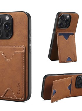 可插卡适用iPhoen16手机壳17promax带卡包15plus带卡槽苹果14pro卡套13高级感带支架12可放卡全包防摔保护套