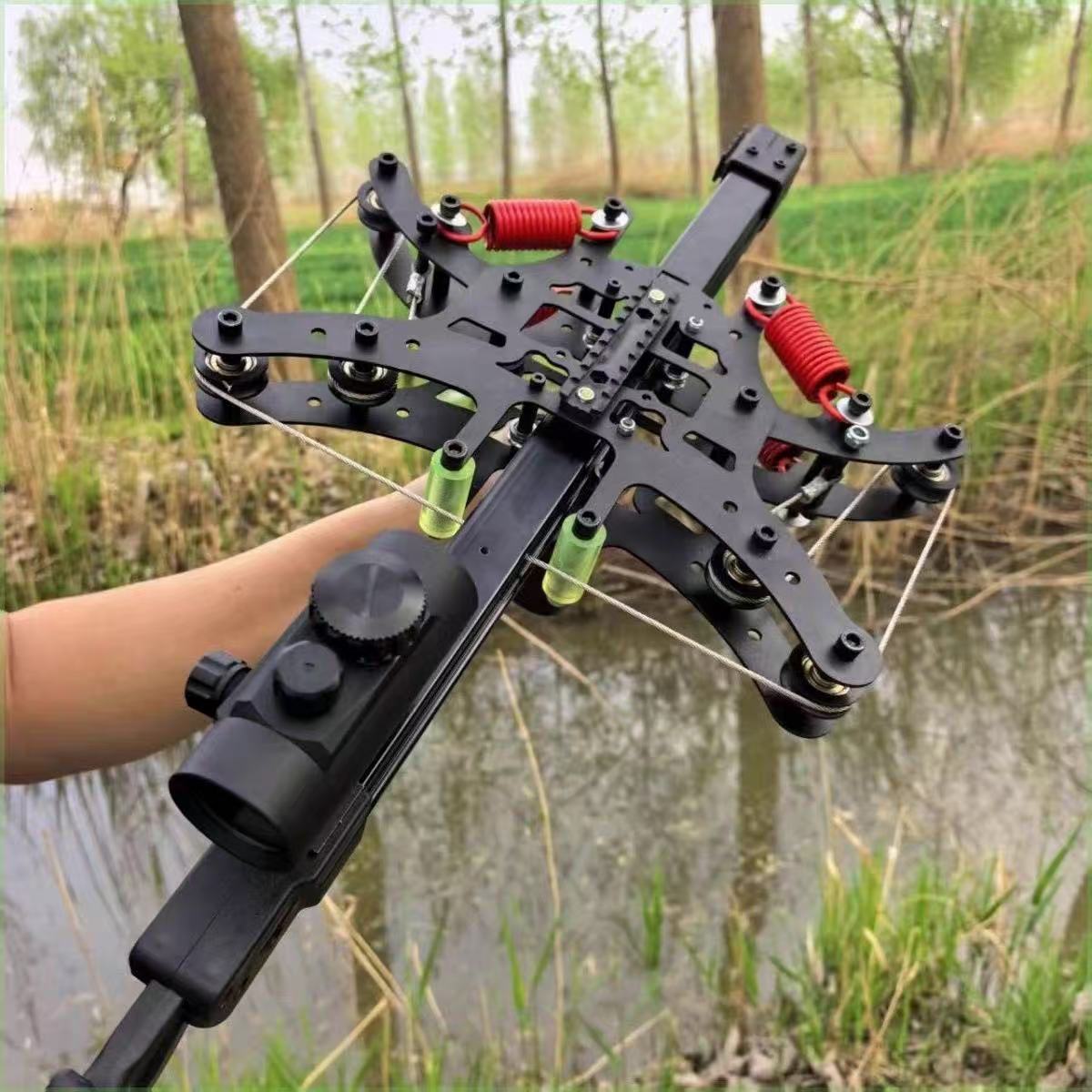 新款毒蛇50连发复合弓成年人专用钢珠两用激光瞄准高精度户外弹弓