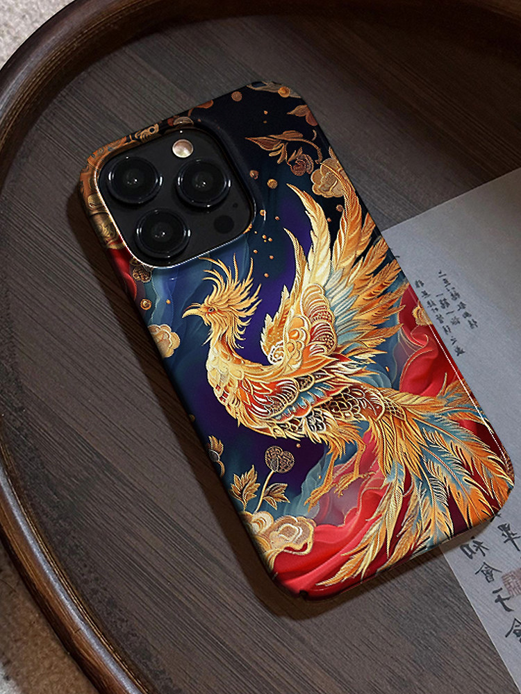 凤鸣九天 适用于iPhone15/14/13/12手机壳亮面苹果12mini祥瑞11promax祥和8plus/15plus菲林壳xsmax个性国潮