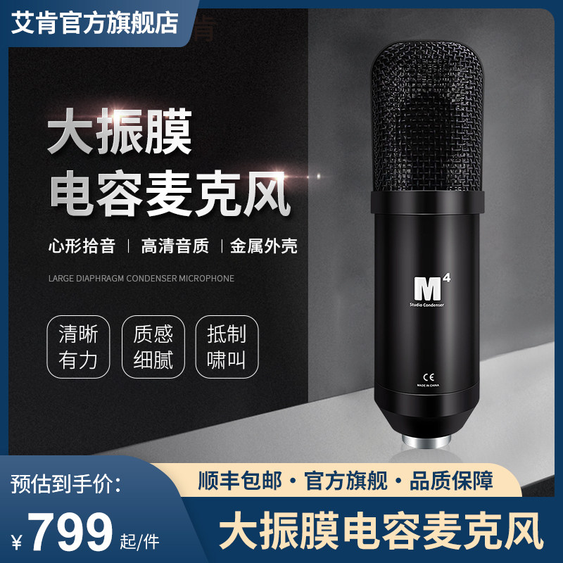 iCON艾肯 M4专业大振膜电容话筒直播配音录音专用麦克风