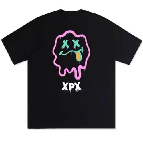 XPX 周柏豪 SILLY FACE鬼脸印花图案美式百搭休闲圆领情侣短袖T恤