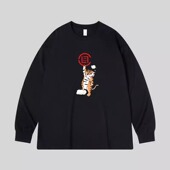 CLOT陈冠希系列老虎印花小众潮日常百搭男女宽松秋季 纯棉长袖 T恤