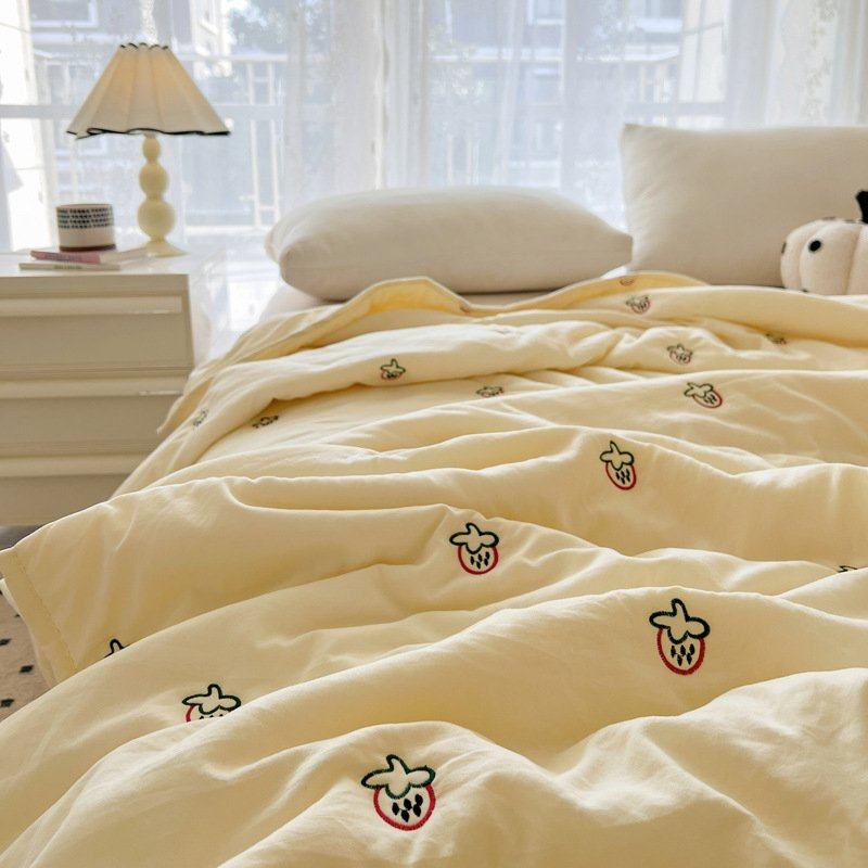新款水洗棉刺绣夏凉被空调被单双人学生宿舍夏季薄被子儿童盖毯子,床上用品,化纤被,淘宝优惠券,粉丝福利购,淘宝优惠卷