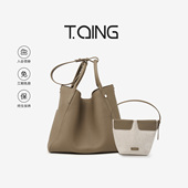 新年礼物 TQING天青集托特花蝶篮通勤托特包14寸电脑包手拎包