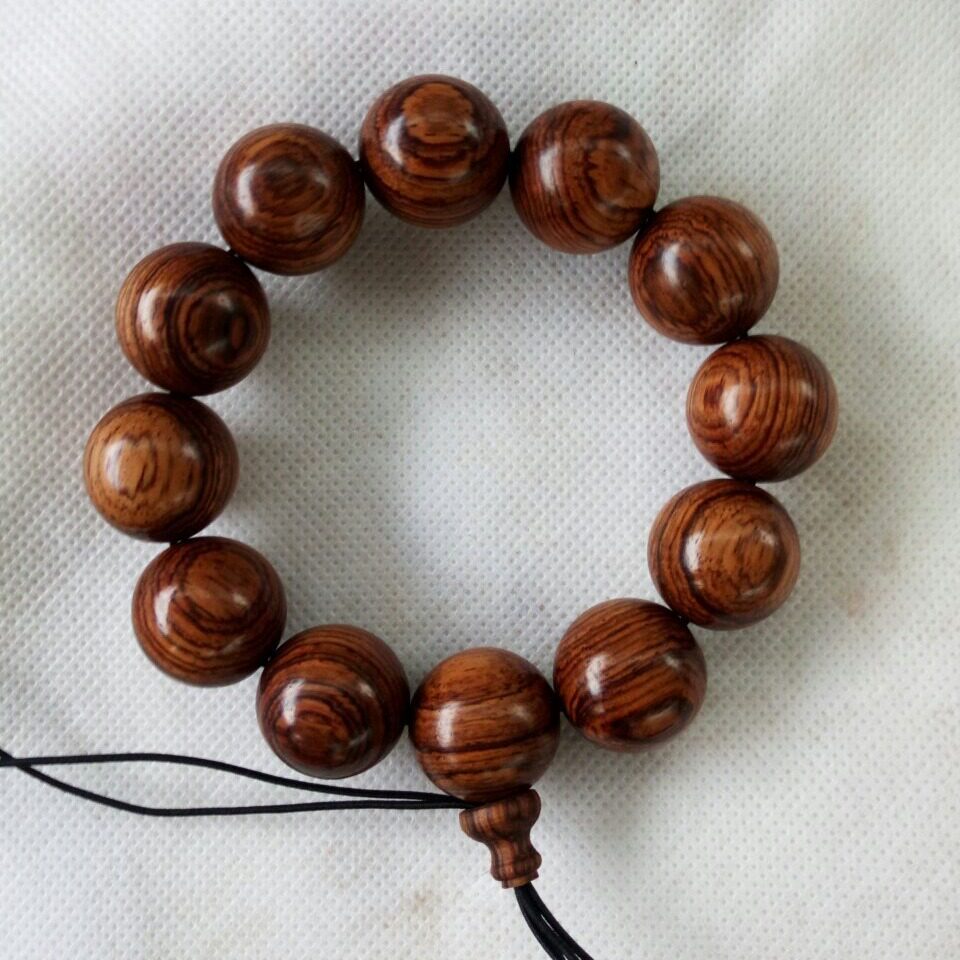 印尼大叶黄花梨佛珠手串木质北部料紫檀2.0顺纹小眼厂家直供