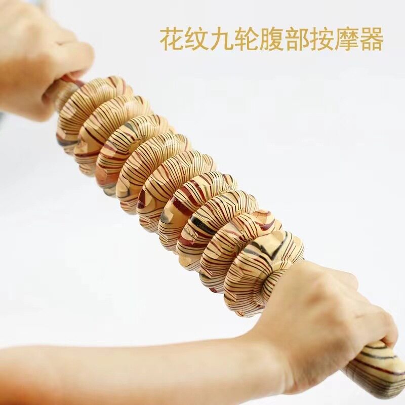 瘦木制瑜伽按滚轮棒全身腰颈椎背肩腿部木质经络健身按器家用