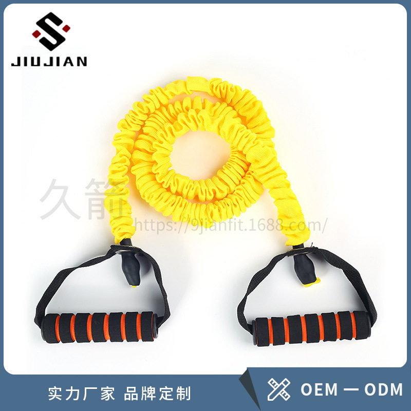 厂家直供一字拉力绳瑜伽健身多功能防断布套拉力器弹力绳