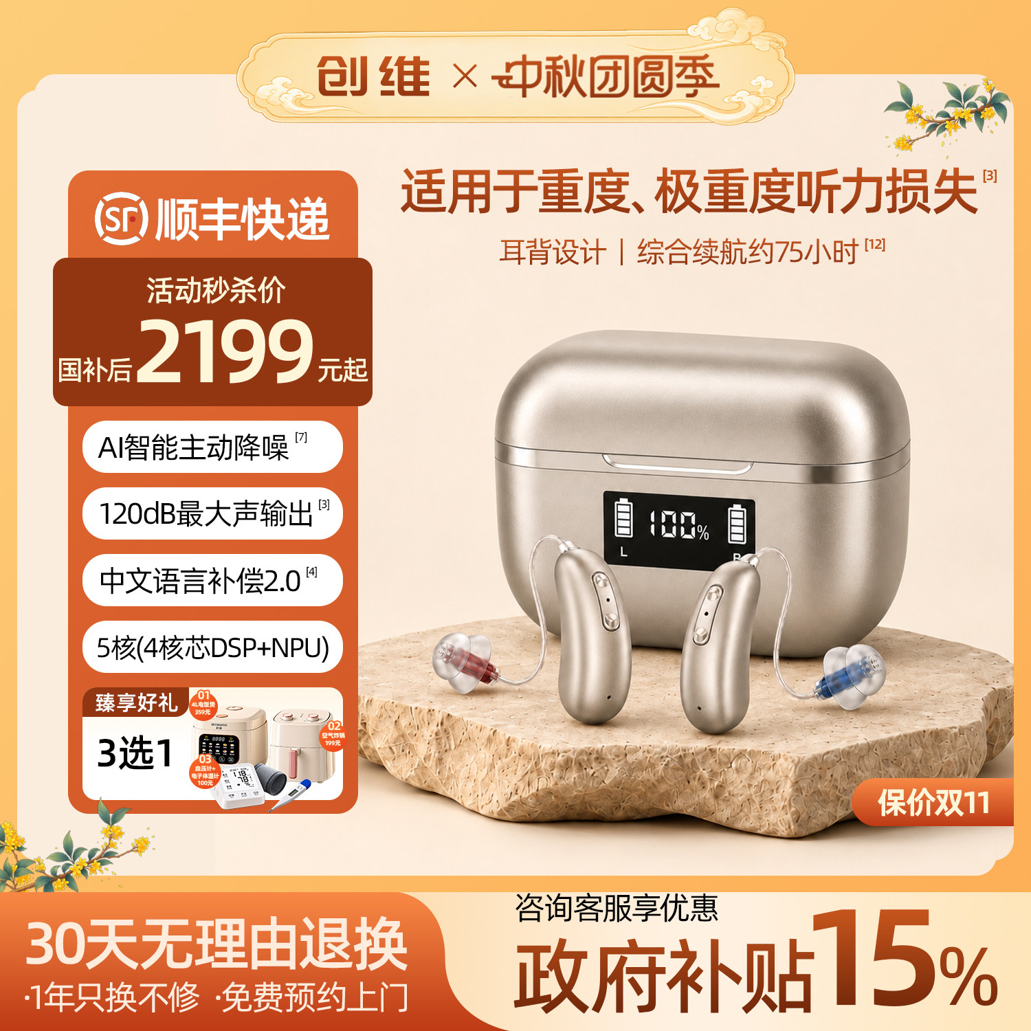 创维中重度大功率助听器1v1验配