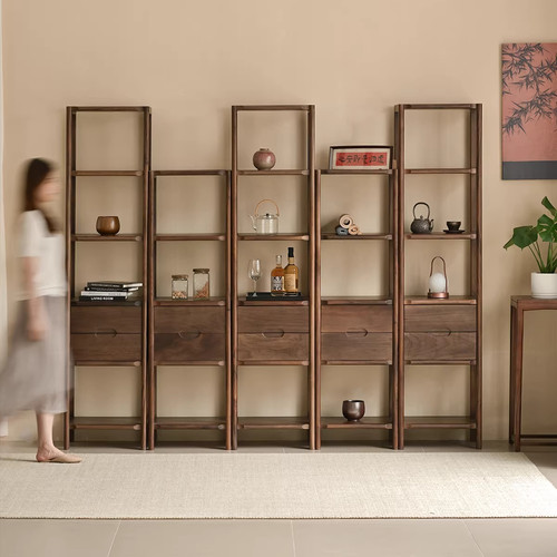 北美黑胡桃新中式榫卯博古架