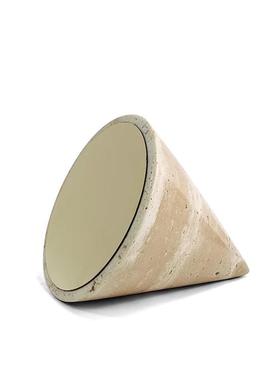 现代极简几何大理石萝卜头镜子摆件样板间售楼处卧室床头柜摆件