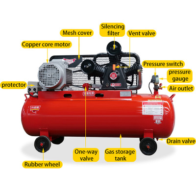 Piston type air compressor for automotive repair