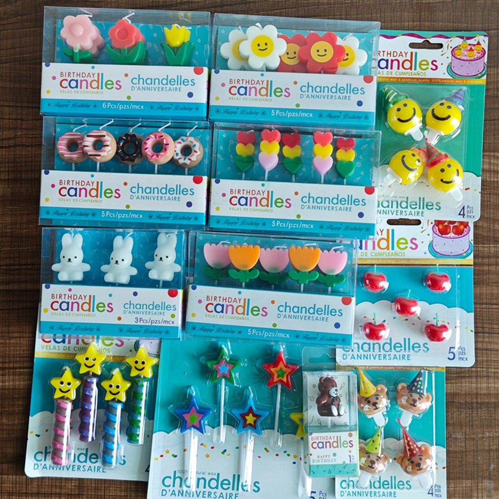 亏本清仓烘焙蛋糕装饰蜡烛ins爱心笑脸螺纹小熊蜡烛生日甜品摆件