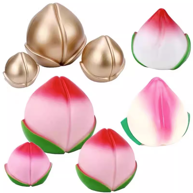 生日蛋糕寿桃摆件爷爷奶奶祝寿金粉色桃子蛋糕烘焙甜品台创意摆件
