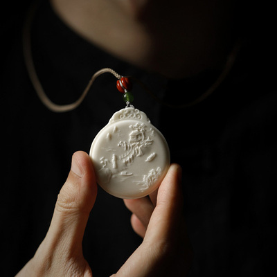 濮暹鹿角江南春景中式复古吊坠