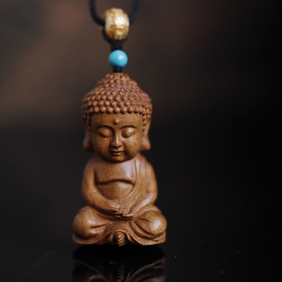 濮暹檀香木项链女款静思佛挂件吊坠高级感轻奢小众男马年饰品礼物