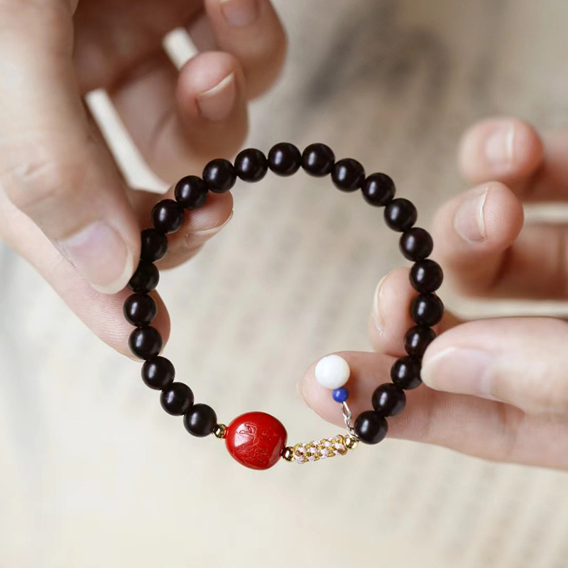 小叶紫檀手串女士佛珠6mm