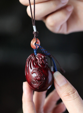濮暹小叶紫檀福袋吊坠挂件