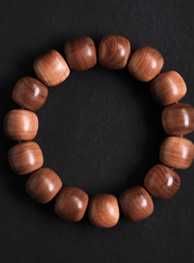 濮暹老山檀香手串男士黑肉沉水级14x15mm奶香味木质手链女款108颗