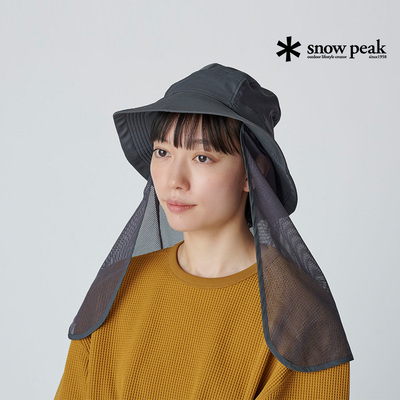 snowpeak雪峰2025春夏虫盾渔夫帽遮阳帽男女休闲帽网纱透气防蚊虫