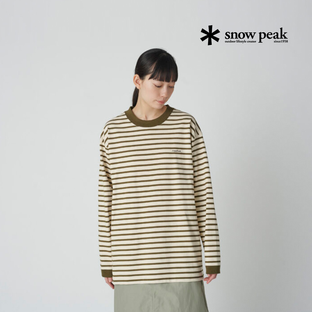 snowpeak雪峰2025春夏纯棉长袖T恤Heavy Cotton条纹T恤男女款长袖
