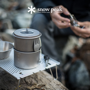 snowpeak雪峰户外露营野炊锅组钛金属轻便单人锅 004TR SCS