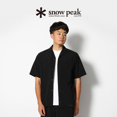 snowpeak雪峰2024春夏户外Breathable短袖衬衫男女款轻薄休闲衬衫