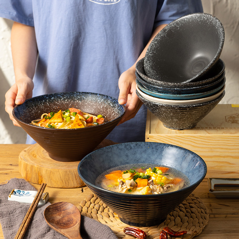 日式拉面碗汤面碗家用陶瓷碗餐厅面条碗大号泡面碗螺蛳粉碗斗笠碗,餐饮具,碗,淘宝优惠券,粉丝福利购,淘宝优惠卷