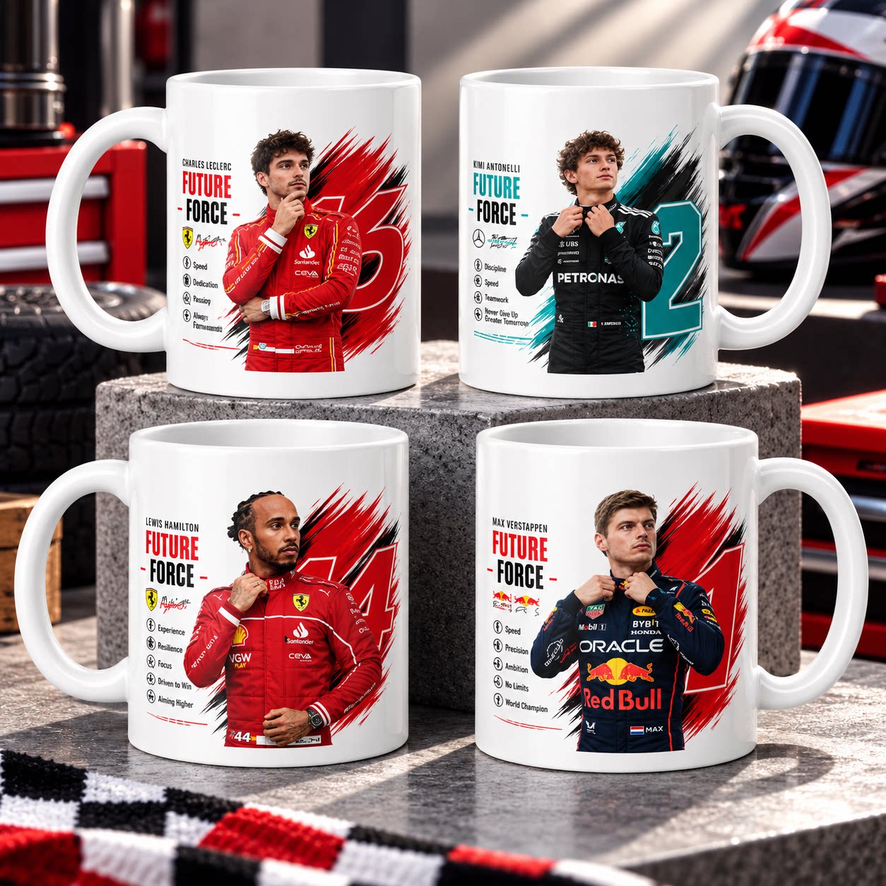 F1赛车手维斯塔潘勒克莱尔维斯塔潘马克杯潮流茶杯家用水杯礼品