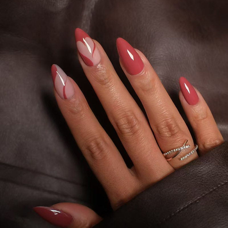 外贸红色镂空爱心欧美ins风可拆卸美甲片穿戴甲 press on nails,彩妆/香水/美妆工具,美甲工具,淘宝优惠券,粉丝福利购,淘宝优惠卷