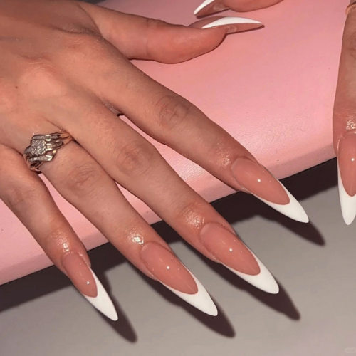 奶白简约法式甜美百搭可拆卸美甲24片press on nails