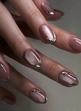 猫眼假指甲美甲片指甲片美甲贴片外贸甲片press on nails 24片