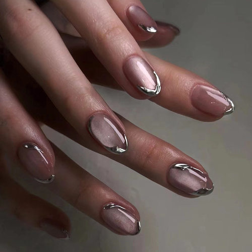 猫眼假指甲美甲片指甲片美甲贴片外贸甲片press on nails 24片