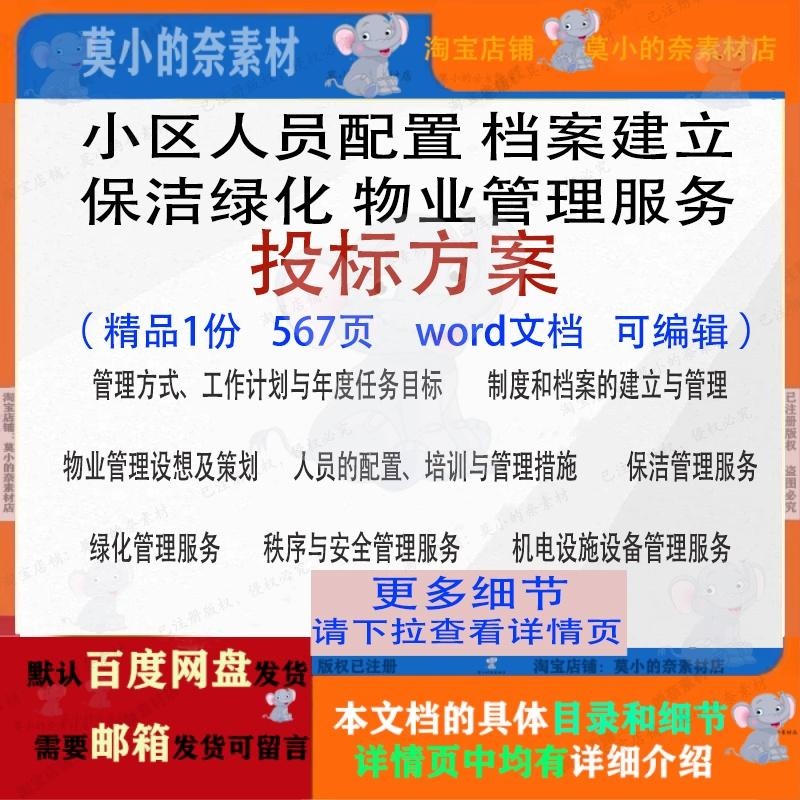小区人员配置档案建立保洁绿化物业管理服务投标方案项目参考范本