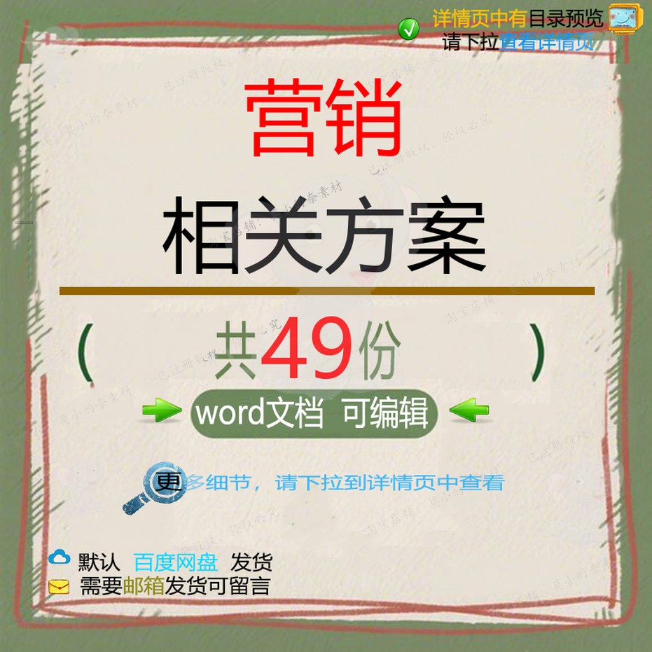 营销相关方案 方案组织项目管理报告工作标管理制度岗位职责准系