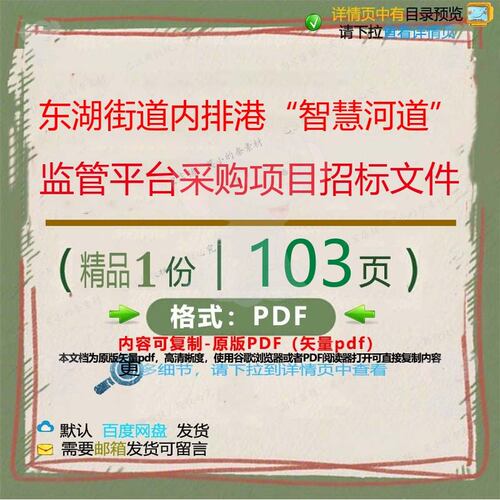 东湖街道内排港“智慧河道”监管平台采购项CT项目招标文件目ED_0